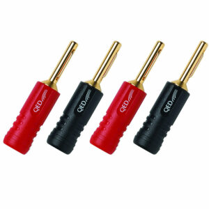 QED QE1880 Screwlock 4mm Banana Plugs - 2Red/2Blk