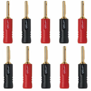 QED QE1885 Screwlock ABS 4mm Banana Plugs - 5Red/5Blk