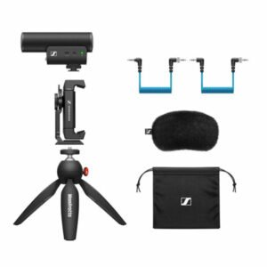 Sennheiser MKE 400 Mobile Kit - Incl. MKE 400 Mic- Manfrotto PIXI Mini Tripod & Smartphone Clamp (Each)